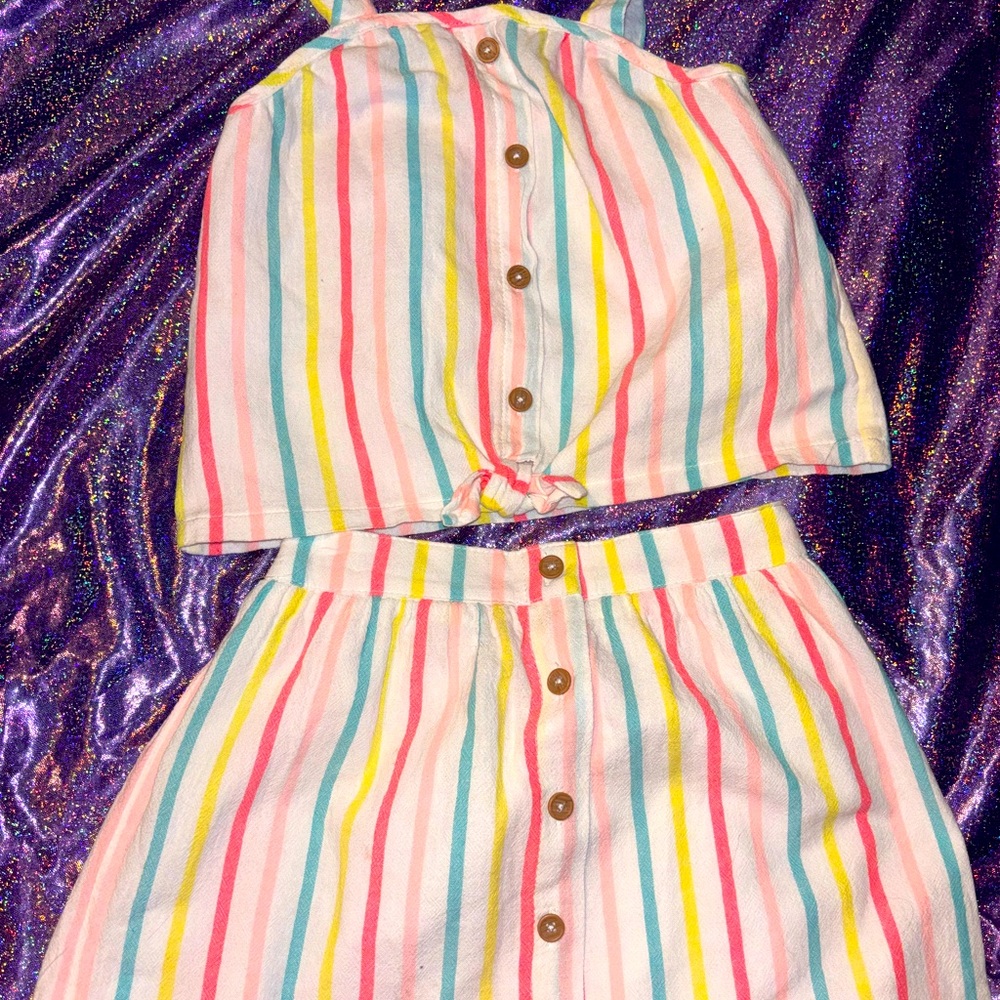 Issac Mizrahi Striped Pastel Summer Outfit
